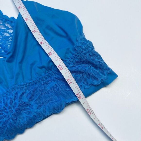 Victoria's Secret Pink Lace Bralette Bra Racerback Unlined Size‎ Small Blue NEW - Picture 9 of 10